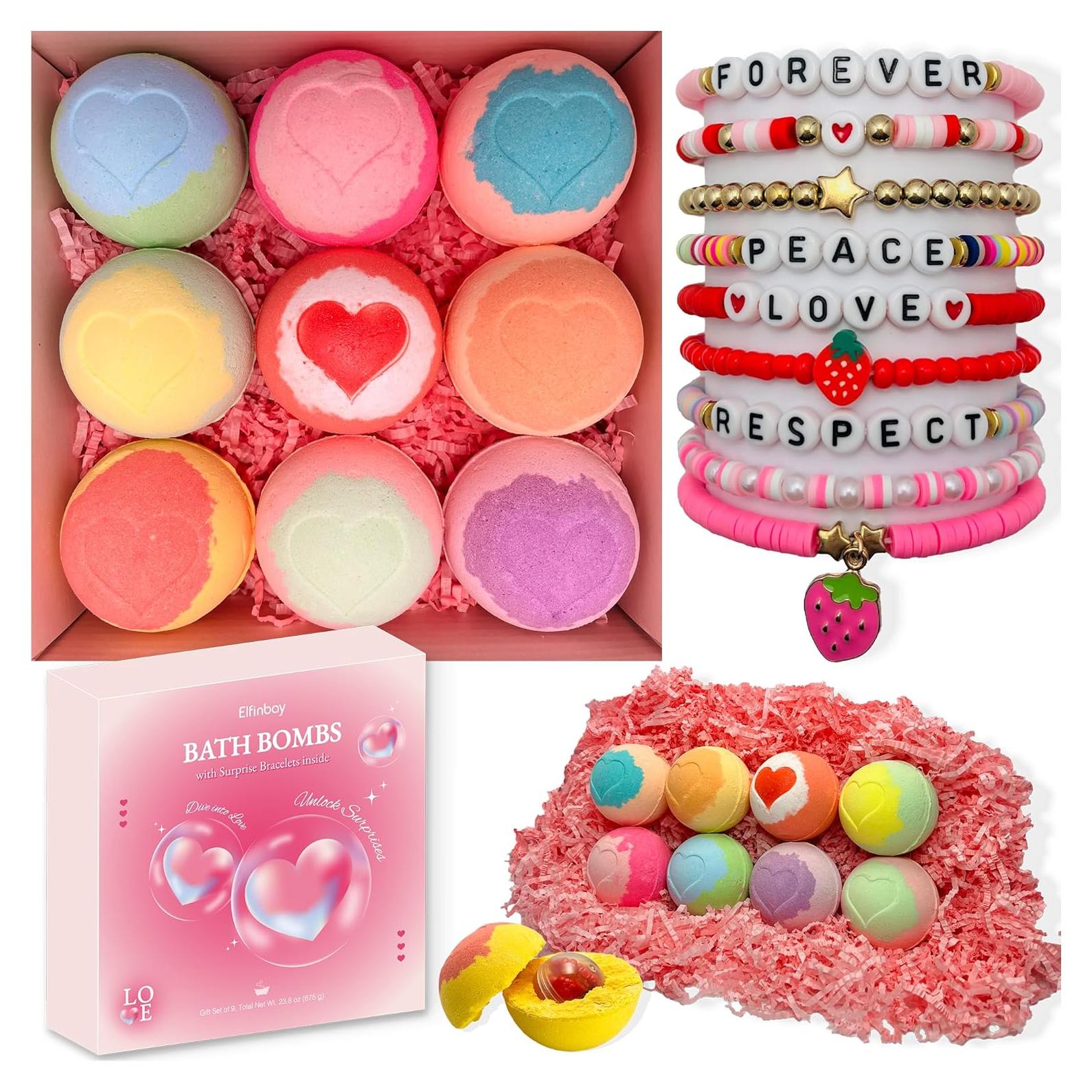 Bombas de Baño Elfinbay para Niños - 9 Piezas con Pulseras