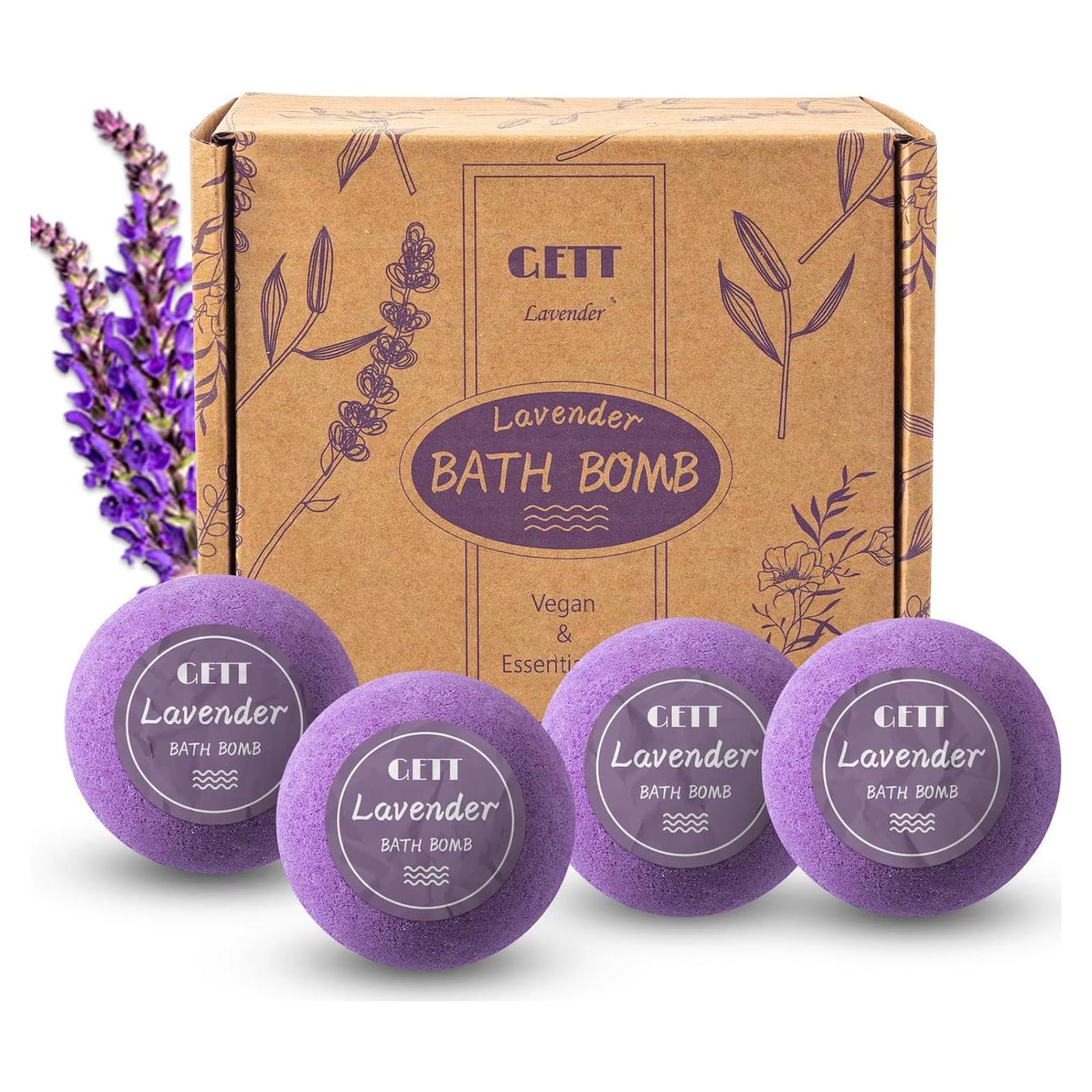 Set de Bombas de Baño de Lavanda GETT - 4 Pzs, Veganas