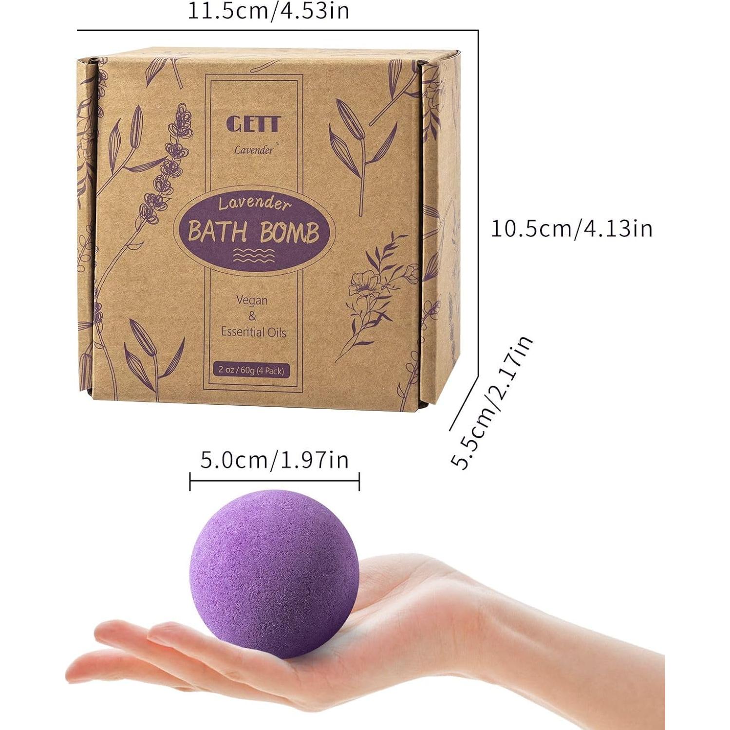 Set de Bombas de Baño de Lavanda GETT - 4 Pzs, Veganas