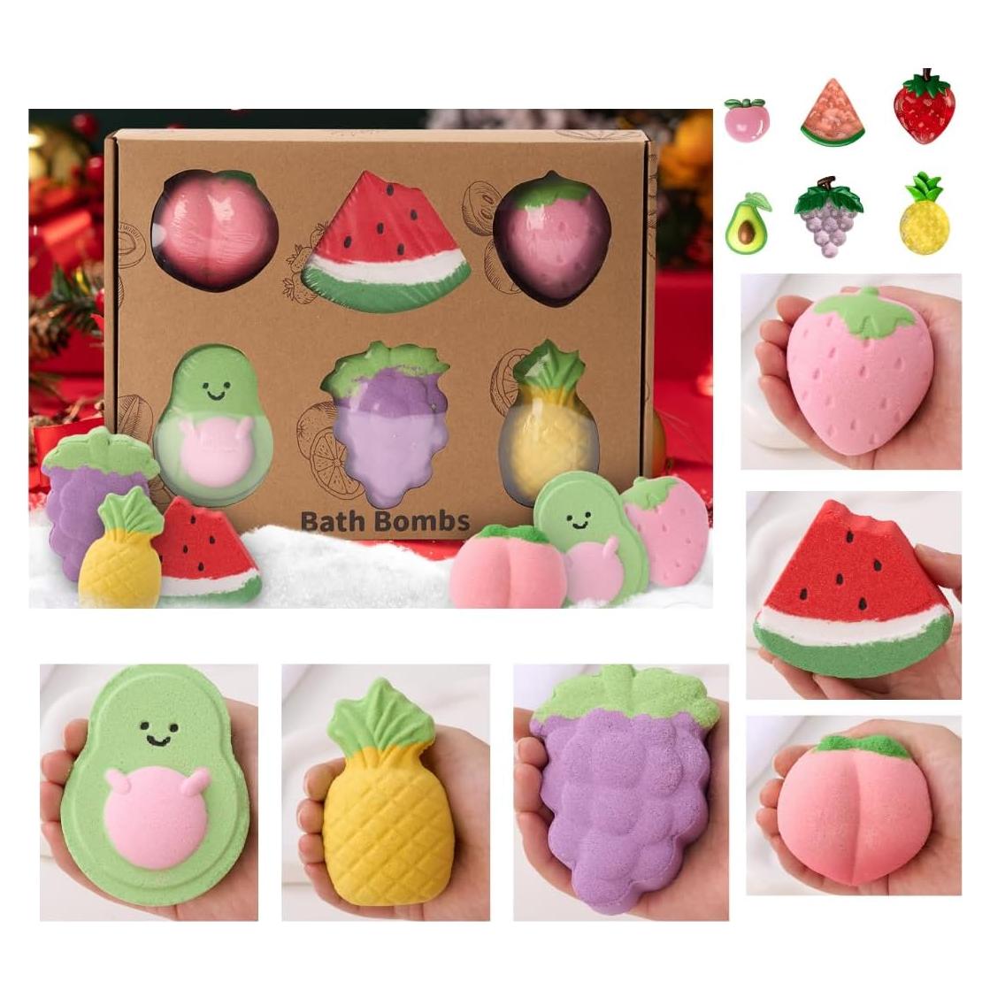 Set de 6 Bombas de Baño Naturales para Niños con Juguete Sorpresa