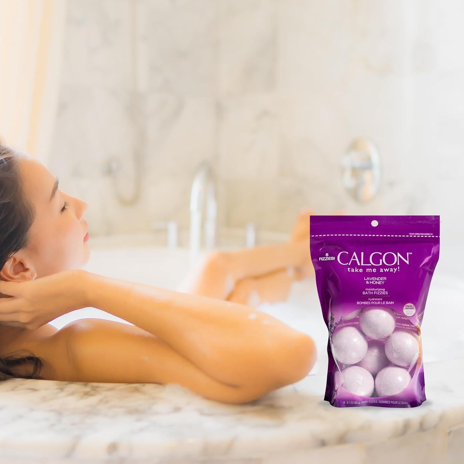 Baños Efervescentes Calgon Lavanda y Miel 8 Piezas