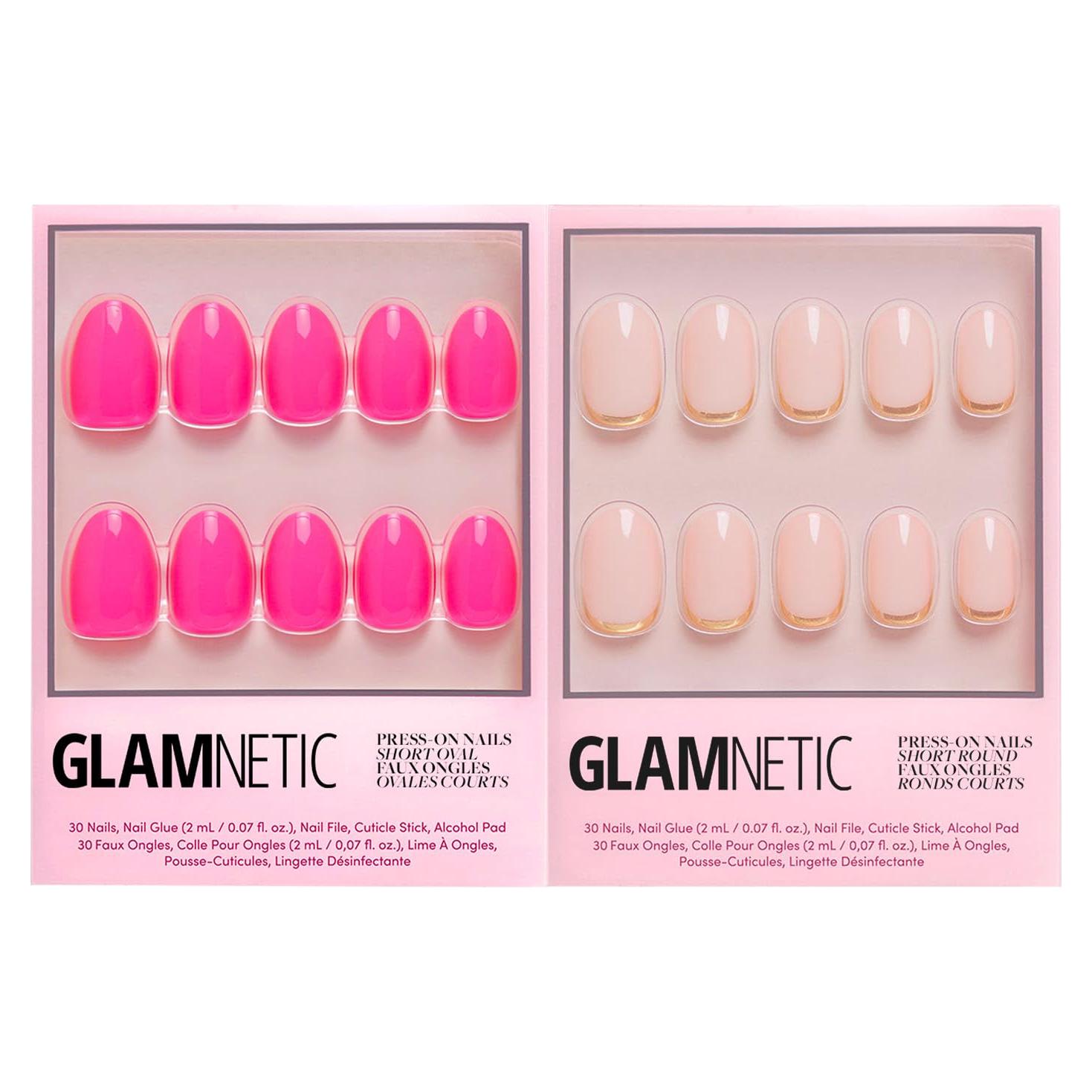 Kit de Uñas Postizas Glamnetic - Rosa Brillante y Goal Digger