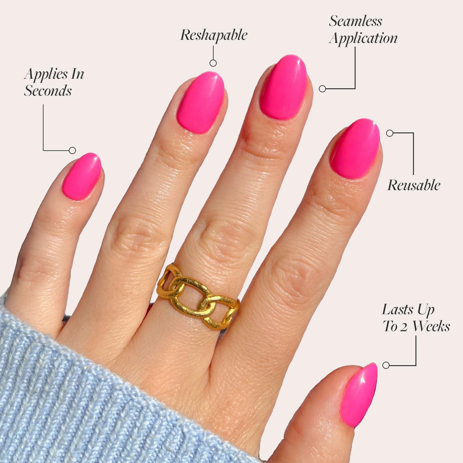 Kit de Uñas Postizas Glamnetic - Rosa Brillante y Goal Digger