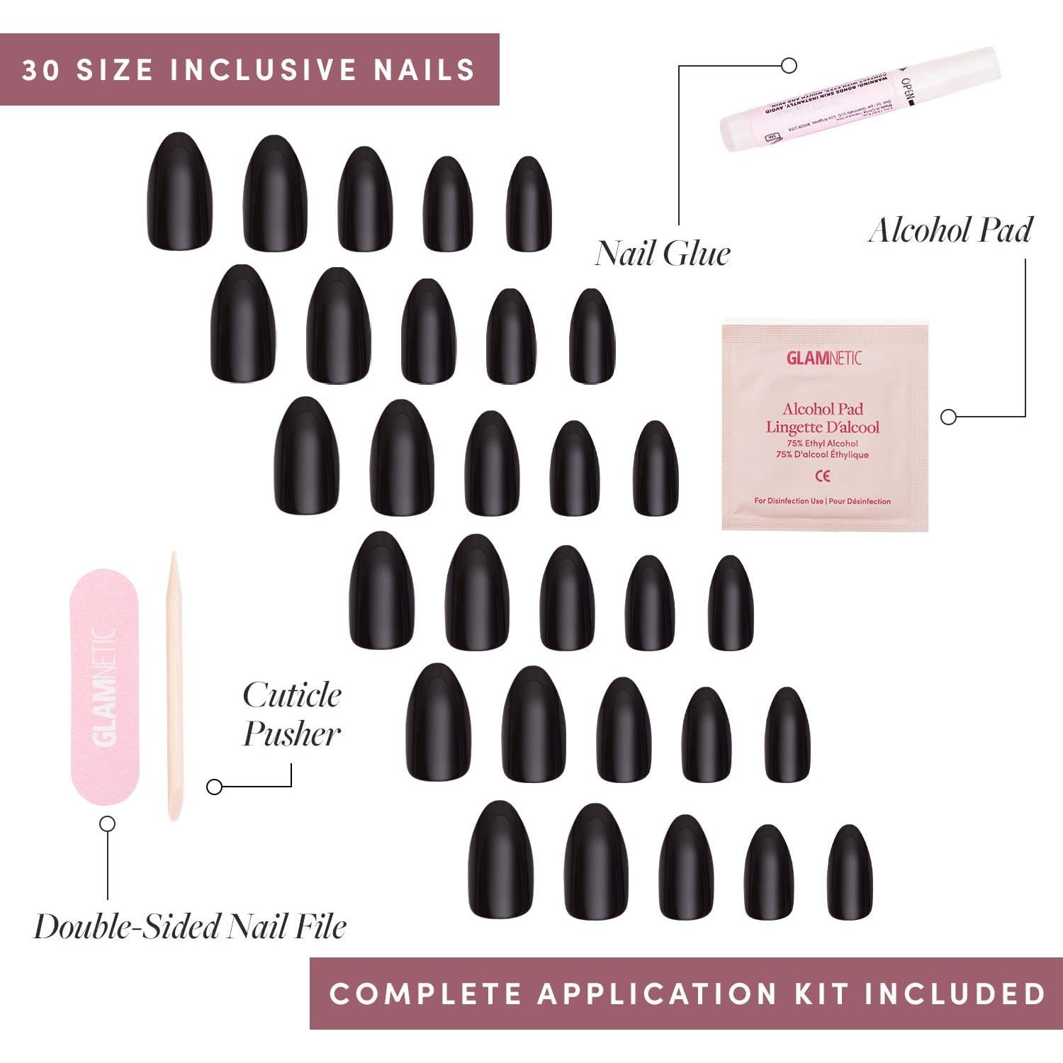 Kit de Uñas Postizas Reutilizables Glamnetic - Caviar y Boba