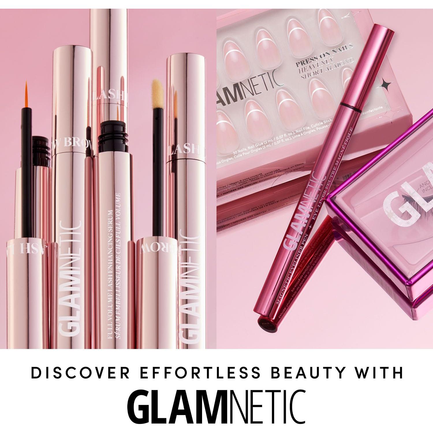 Kit Uñas Postizas Glamnetic Leche de Arándano 30 Uñas