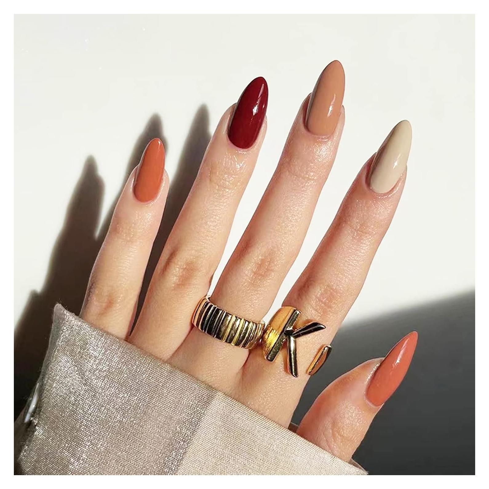 Uñas Postizas Almendras Medianas Gentle Claws - Otoño 24 Piezas