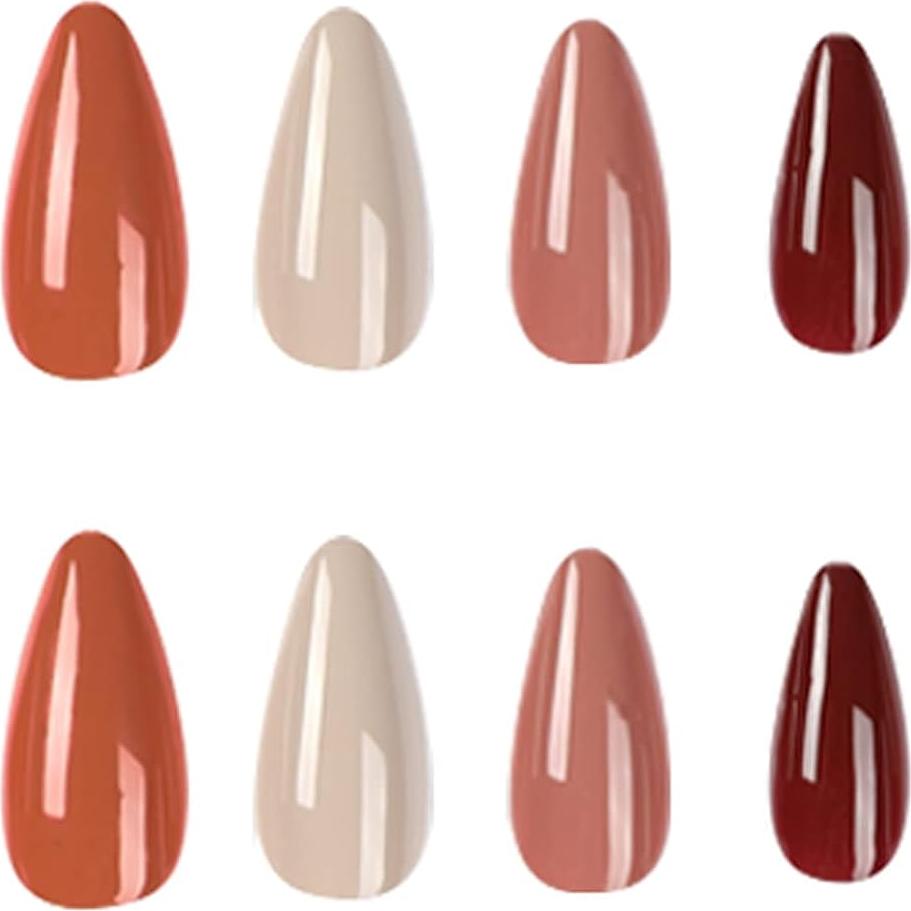 Uñas Postizas Almendras Medianas Gentle Claws - Otoño 24 Piezas