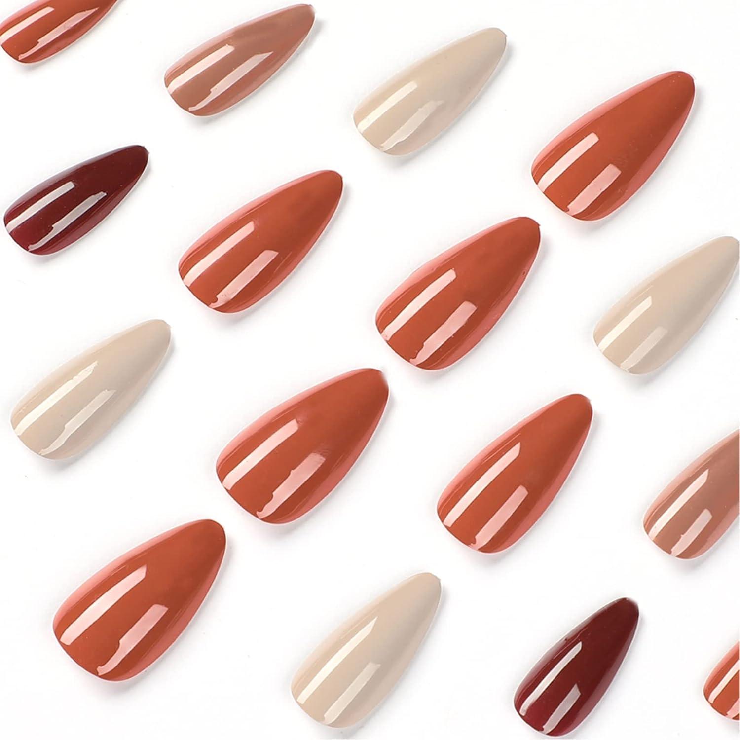 Uñas Postizas Almendras Medianas Gentle Claws - Otoño 24 Piezas