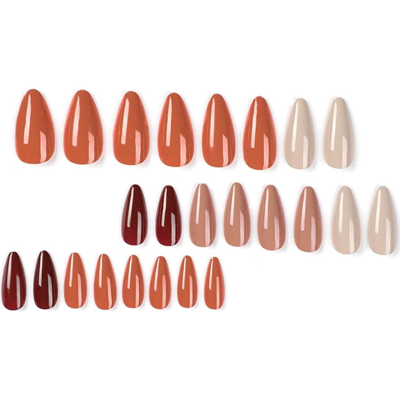 Uñas Postizas Almendras Medianas Gentle Claws - Otoño 24 Piezas