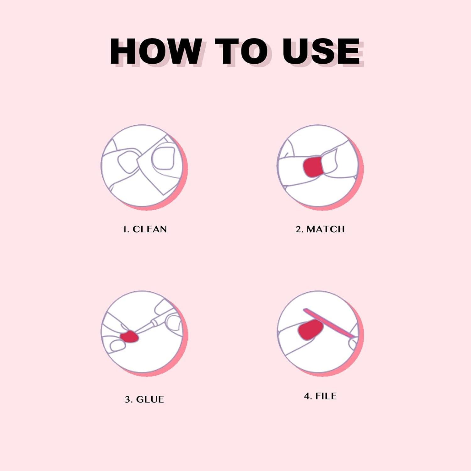 Uñas Postizas Almendras Medianas Gentle Claws - Otoño 24 Piezas