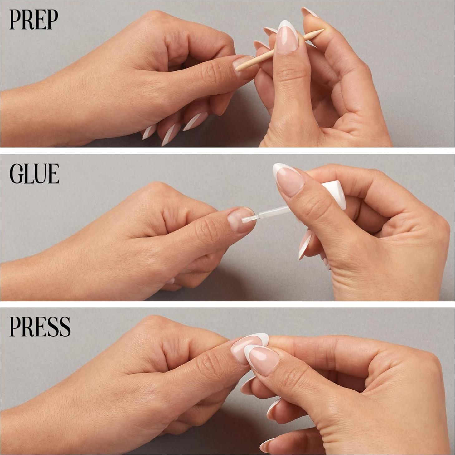 Kit de Uñas Postizas Lilac St - Rayo de Plata (30 Uñas, 15 Tamaños)