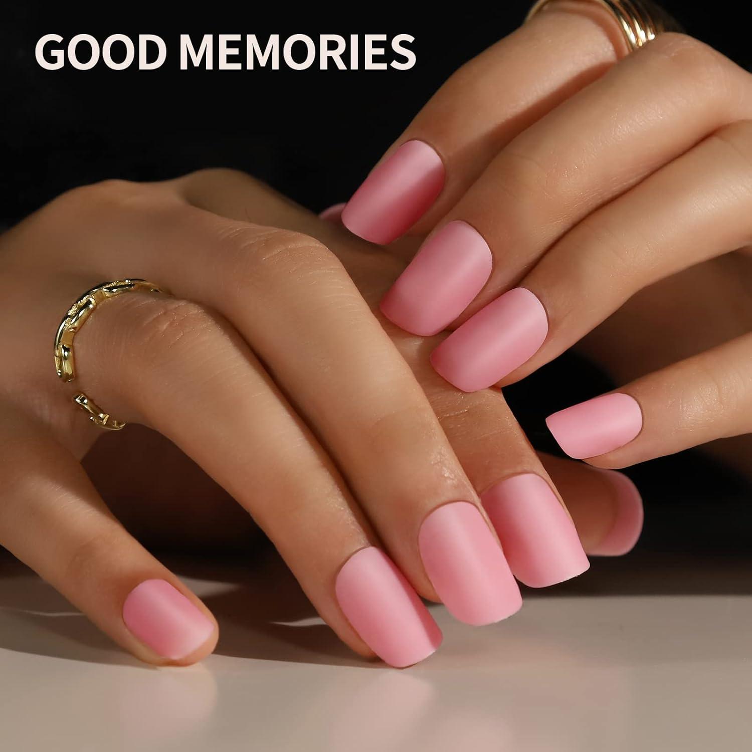 Teenitor Uñas Postizas Cortas Mate 576pcs con Pegamento