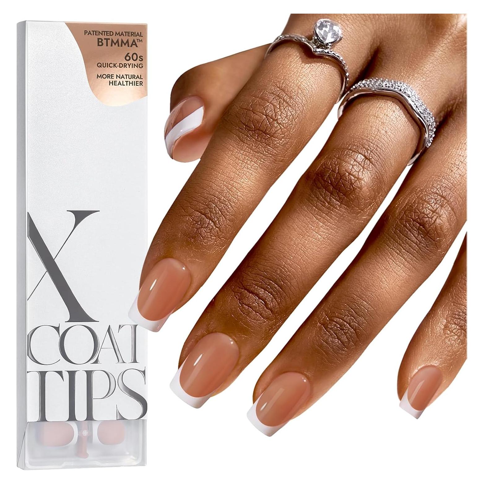 Uñas de Gel de Punta Francesa BTArtboxnails 160pcs Cortas