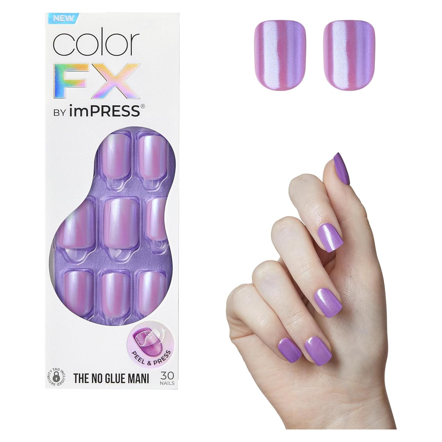 Uñas Postizas KISS imPRESS Maravilla Púrpura Oscuro Cortas