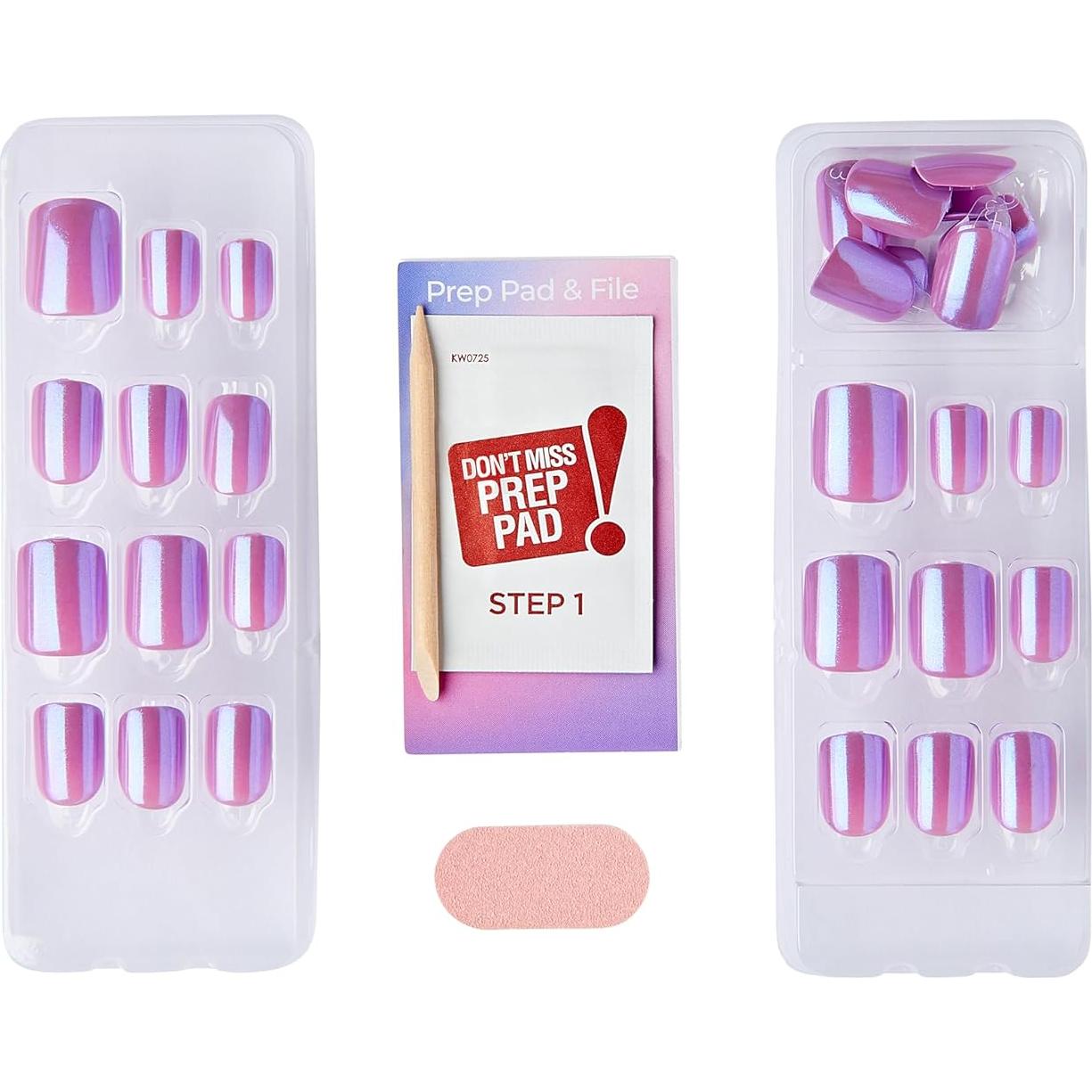 Uñas Postizas KISS imPRESS Maravilla Púrpura Oscuro Cortas