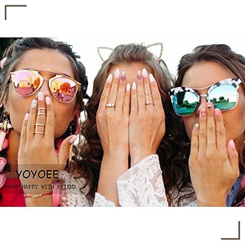 Uñas Postizas Cortas Almendra YoYoee Color Blanco 24 Pcs