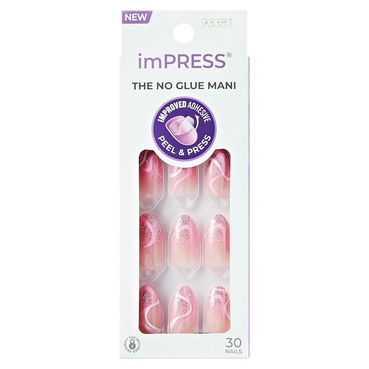 Uñas Postizas KISS imPRESS 'Venus Salvaje' Rosa Medianas