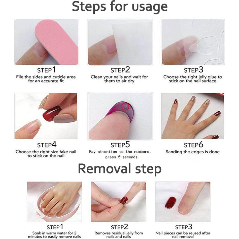 Uñas Postizas Hechas a Mano MAGLFELL Almendra Media 10 Pcs