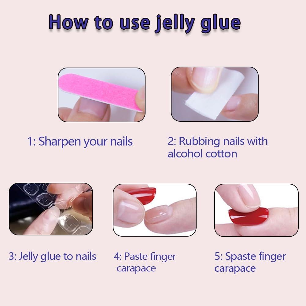 Uñas Postizas Coffin RUPOFUZA Ombre Rosa y Blanco 30Pcs