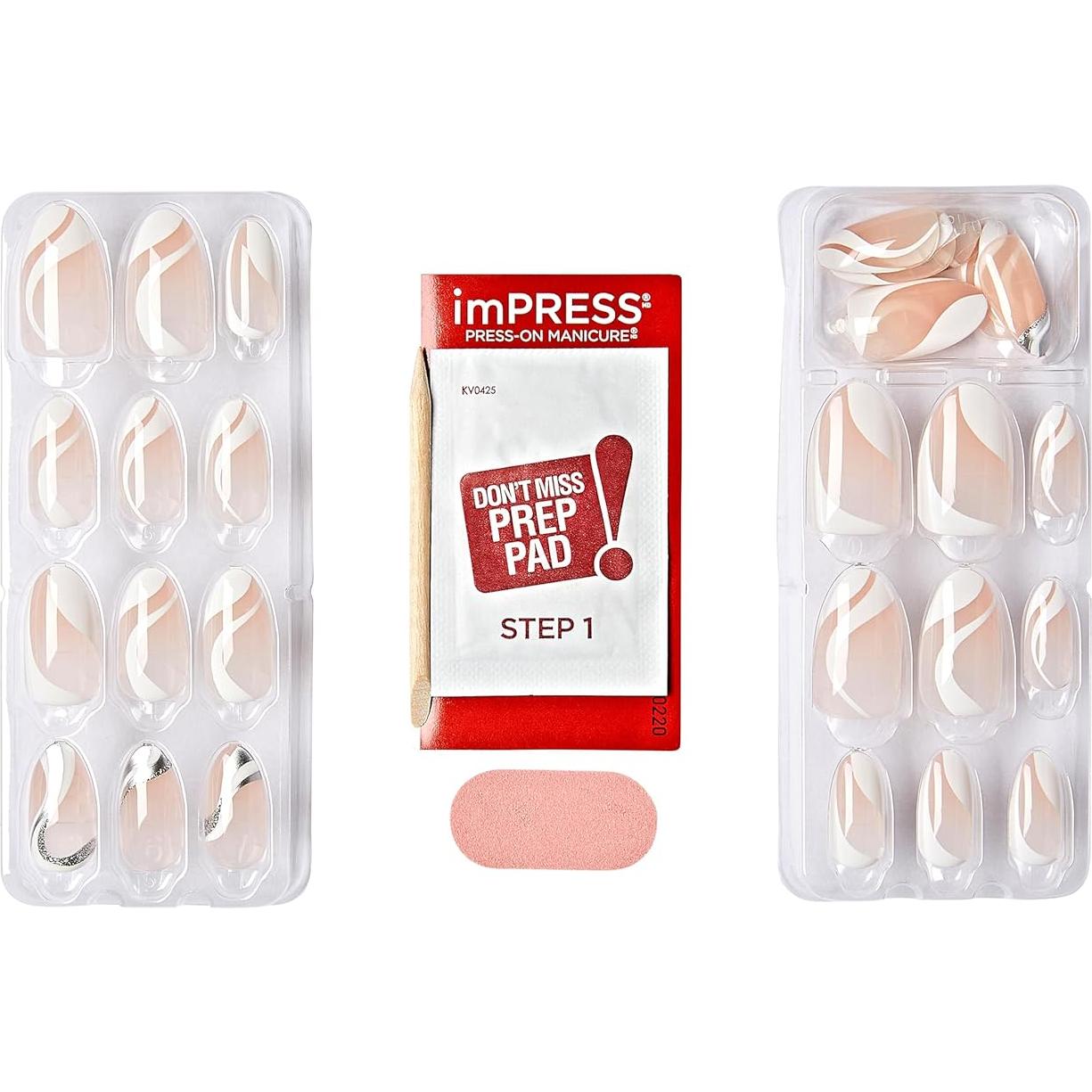 Uñas Postizas KISS imPRESS 'En Mi Mente' Almendra Medianas