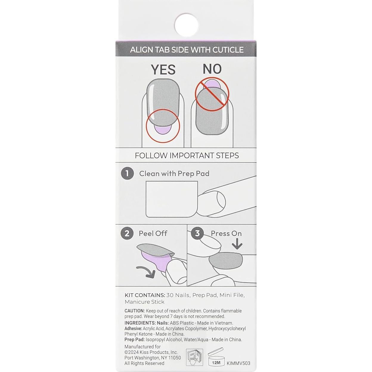 Uñas Postizas KISS imPRESS 'En Mi Mente' Almendra Medianas