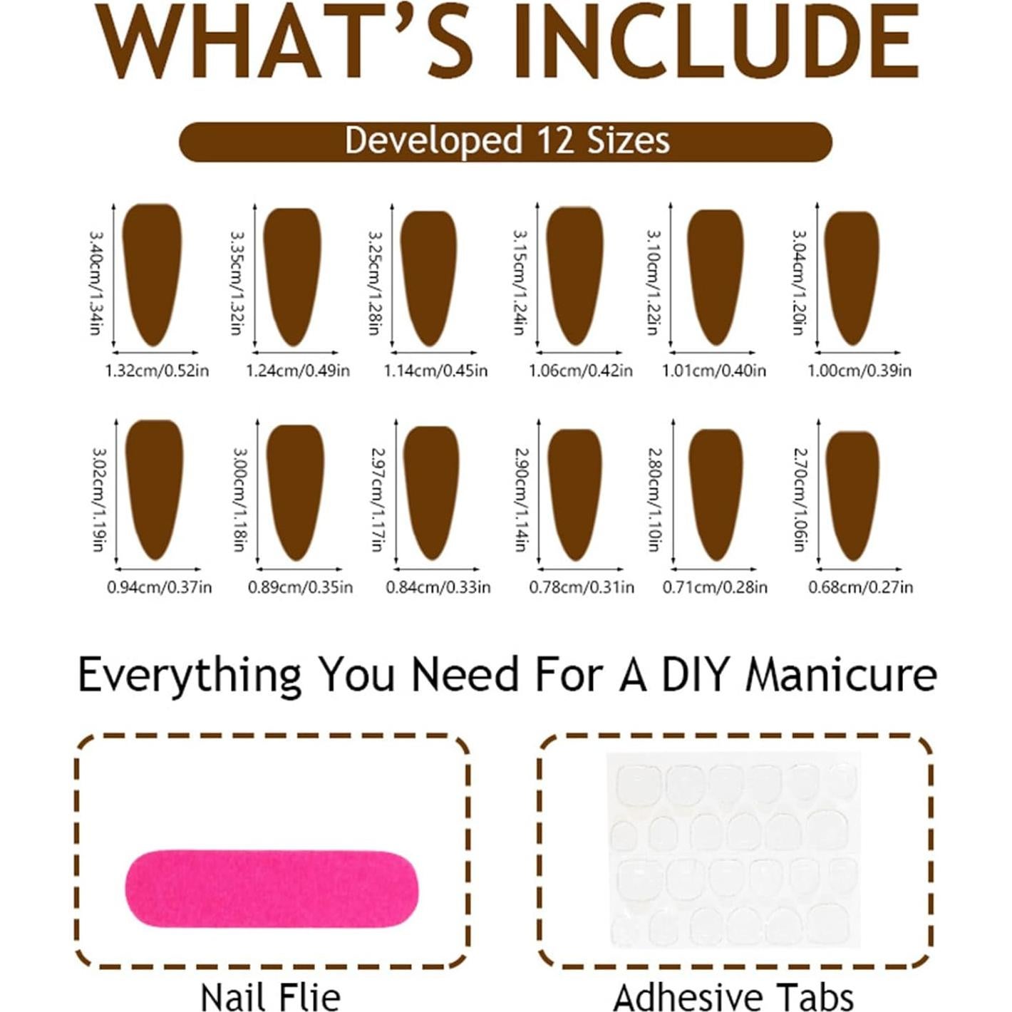 Uñas Postizas Largas GCSQW Punta Francesa Animal 24Pcs