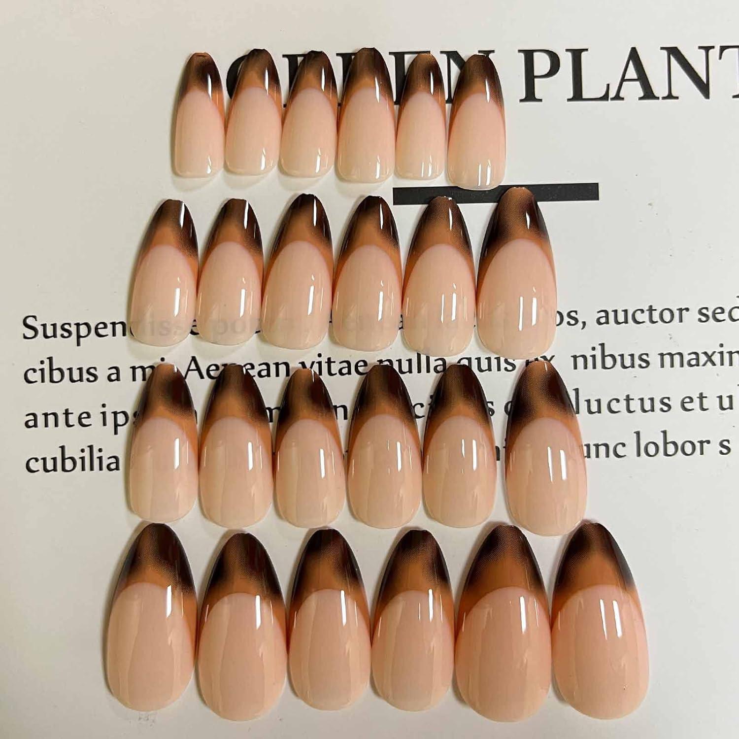 Uñas Postizas Acrílicas Completa DANMANR 24 Piezas Estampado