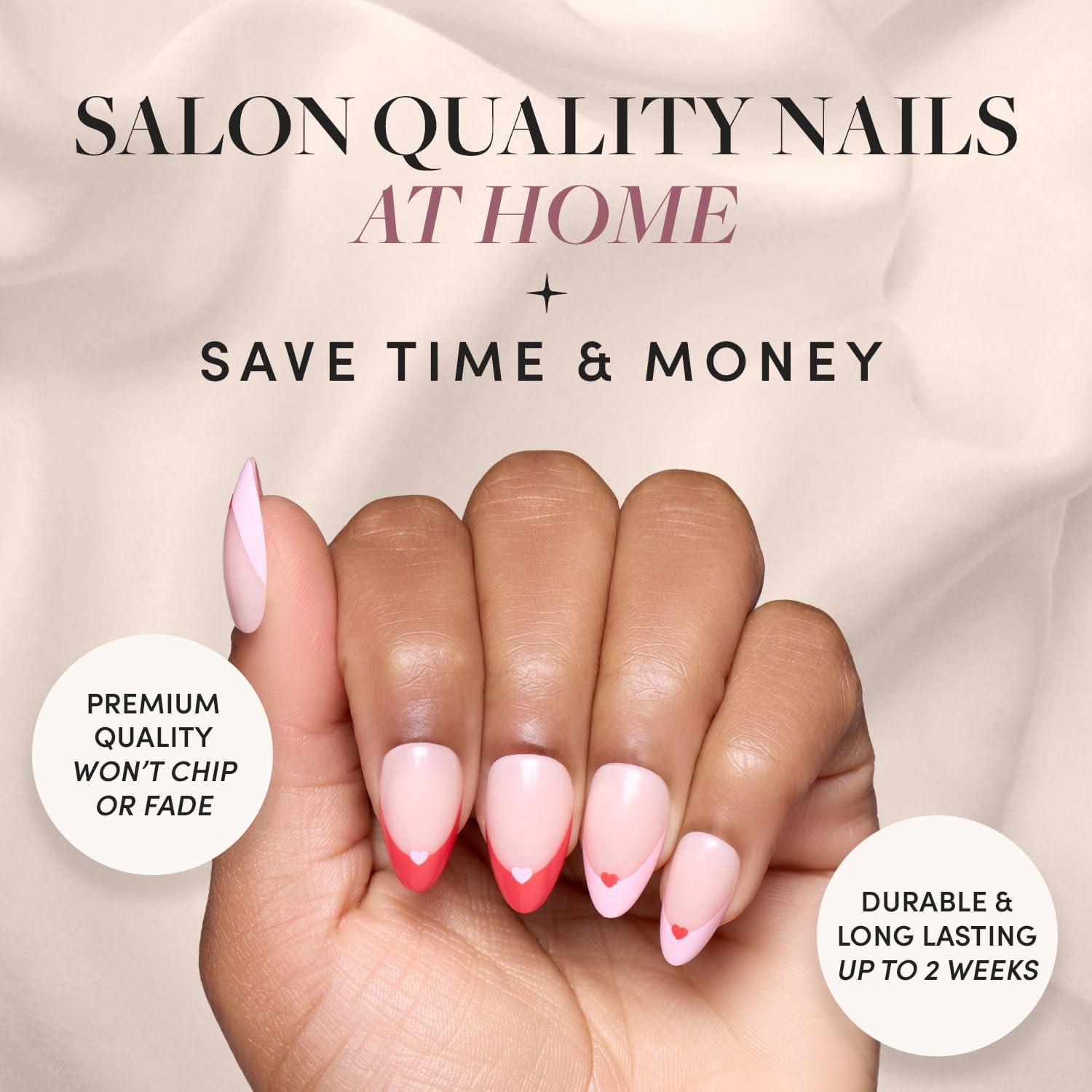 Kit de Uñas Postizas Glamnetic - Corazón Puro y Caviar