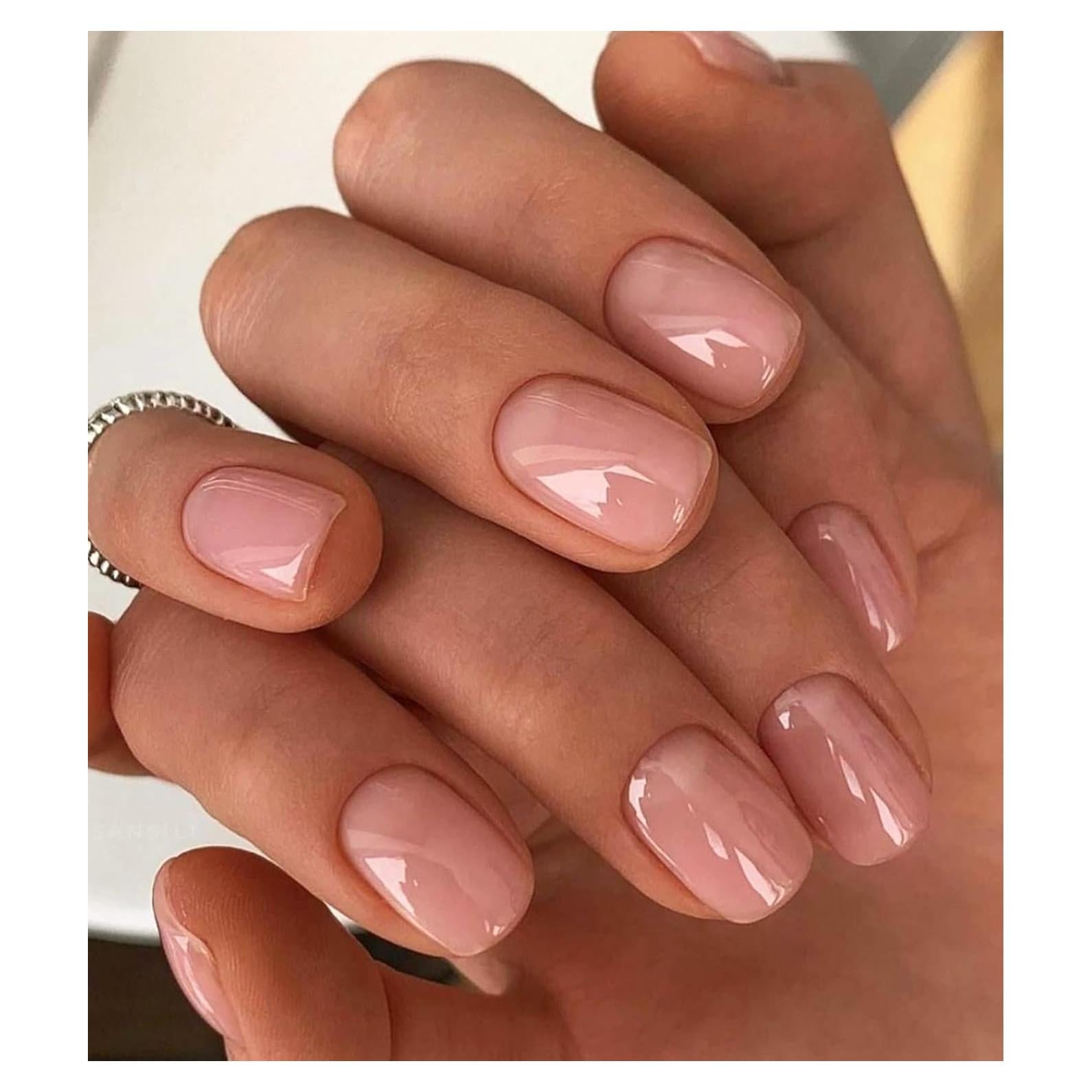 Uñas Postizas Cortas Morily Rosa Cuadradas - 24 Piezas Reutilizables