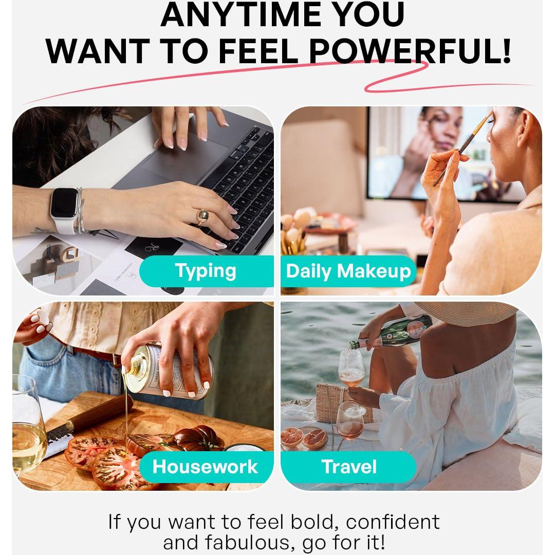 Uñas Postizas GJZEZ Ojo de Gato Rosa Fucsia 32 Piezas