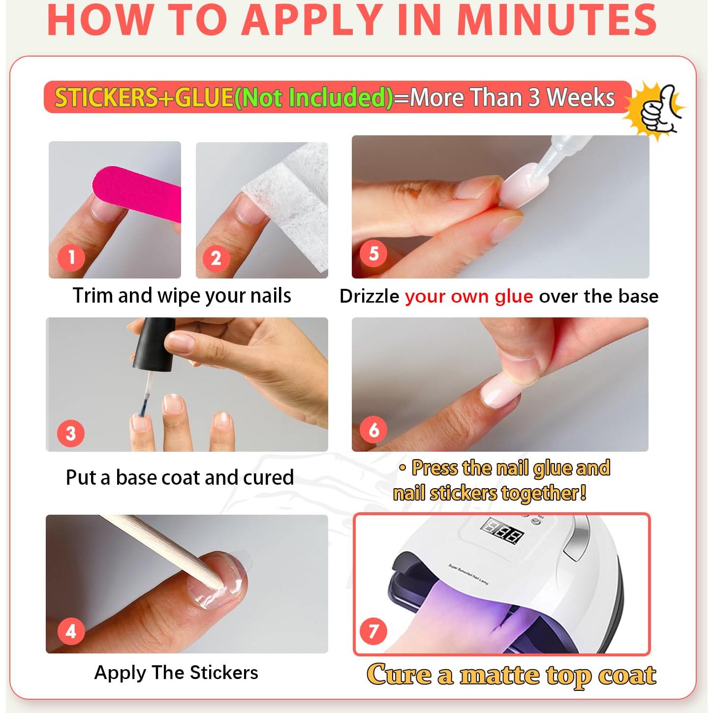 Uñas Postizas Cortas Cuadradas KQueenest Marrón Mate 24 Pzas