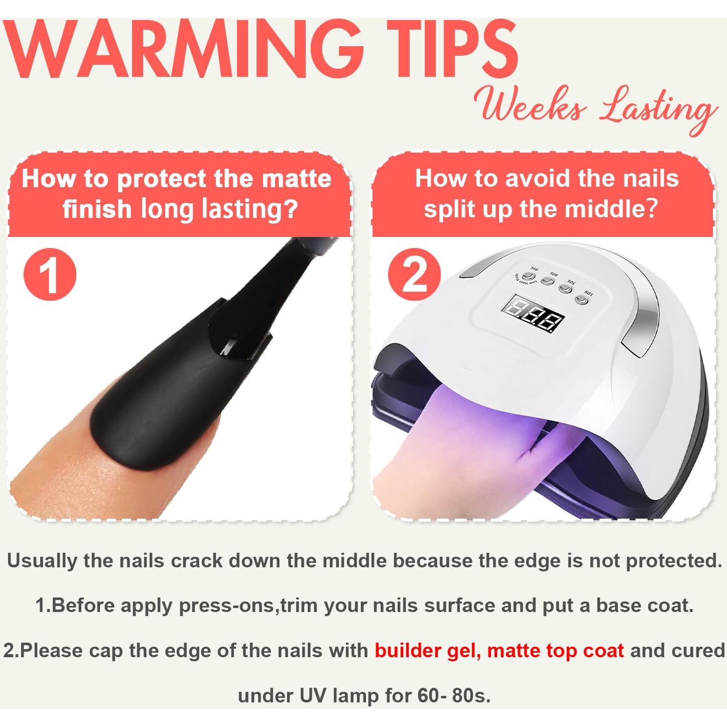 Uñas Postizas Cortas Cuadradas KQueenest Marrón Mate 24 Pzas