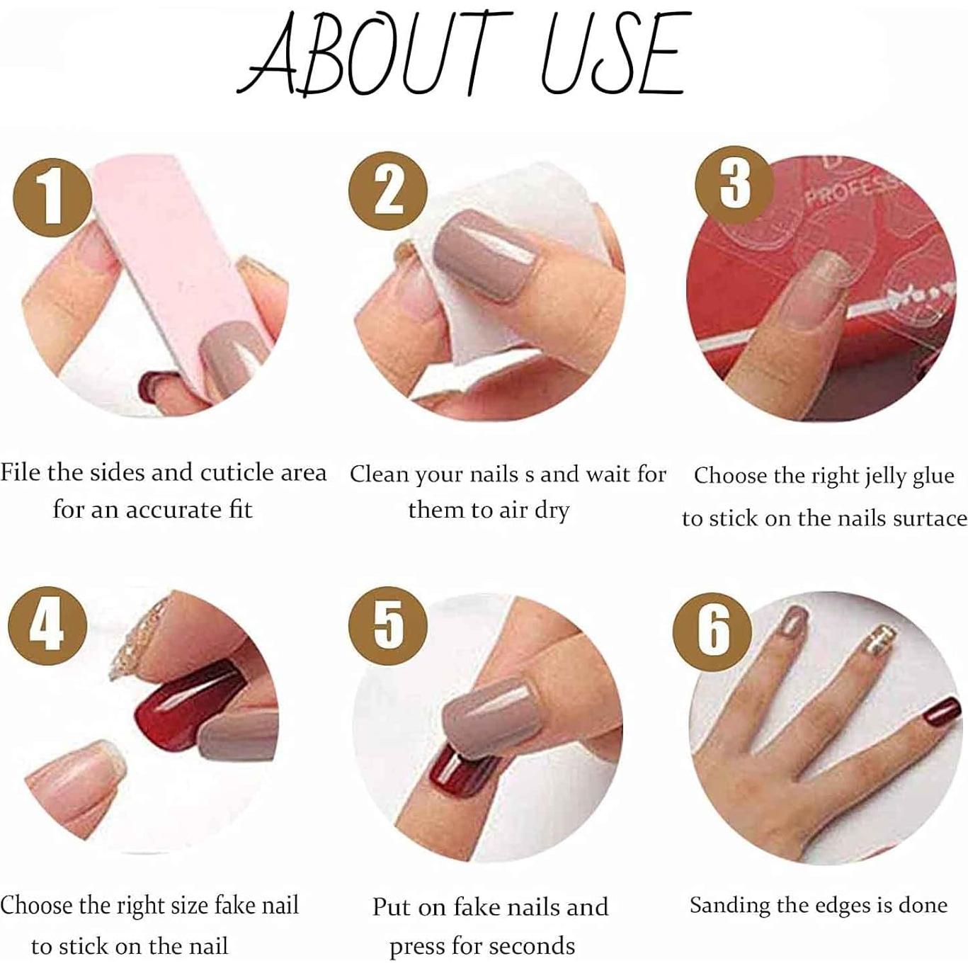 Uñas Postizas Francesas Verdes Hkanlre 24PCS ABS