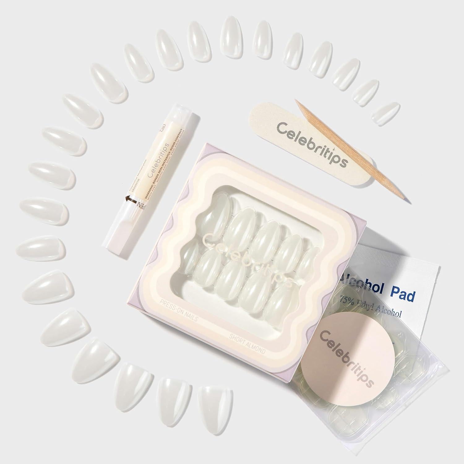 Uñas Postizas Reutilizables Celebritips Hailey 32 Piezas