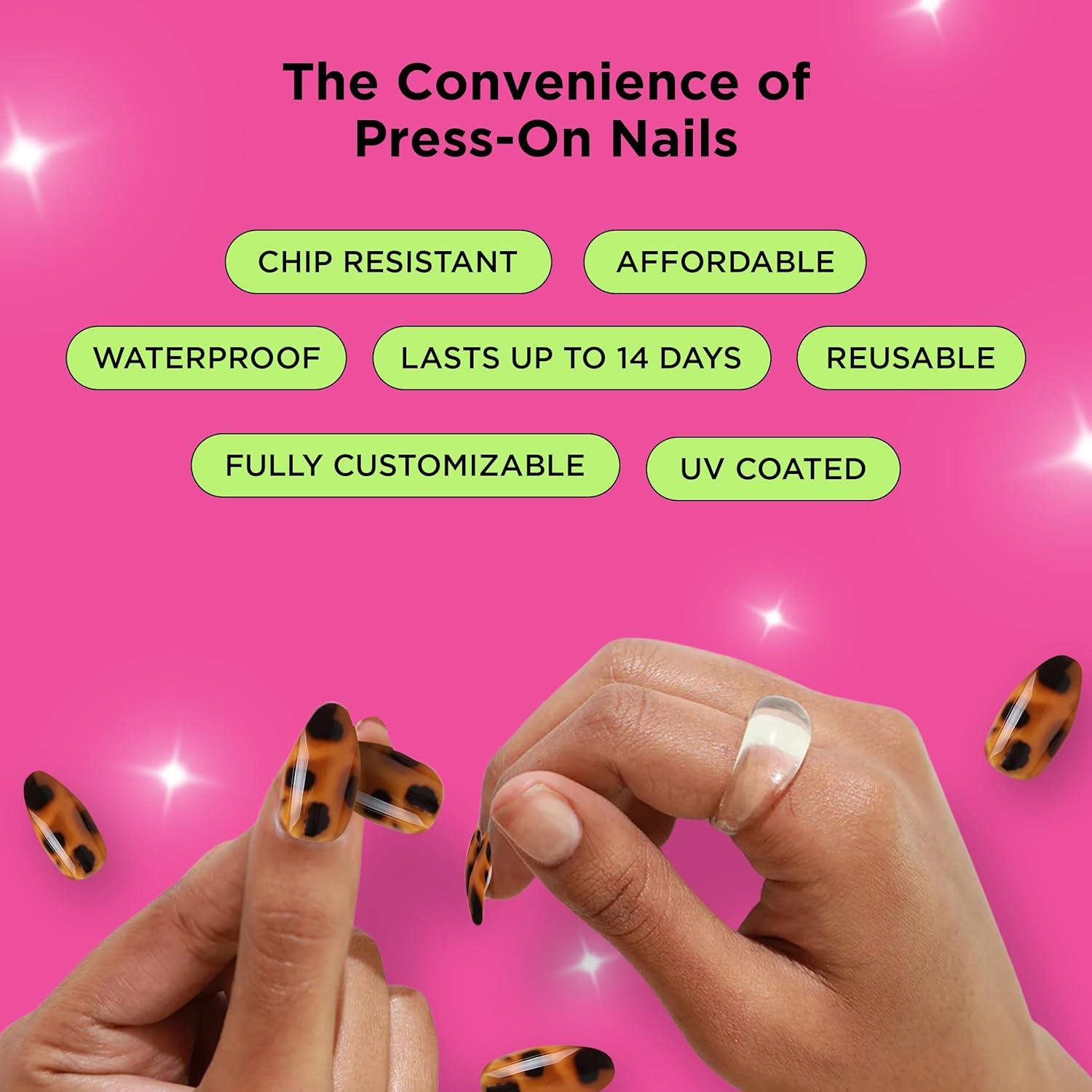 Kit de Manicura Uñas Postizas PaintLab Cherry Bomb 24 Piezas