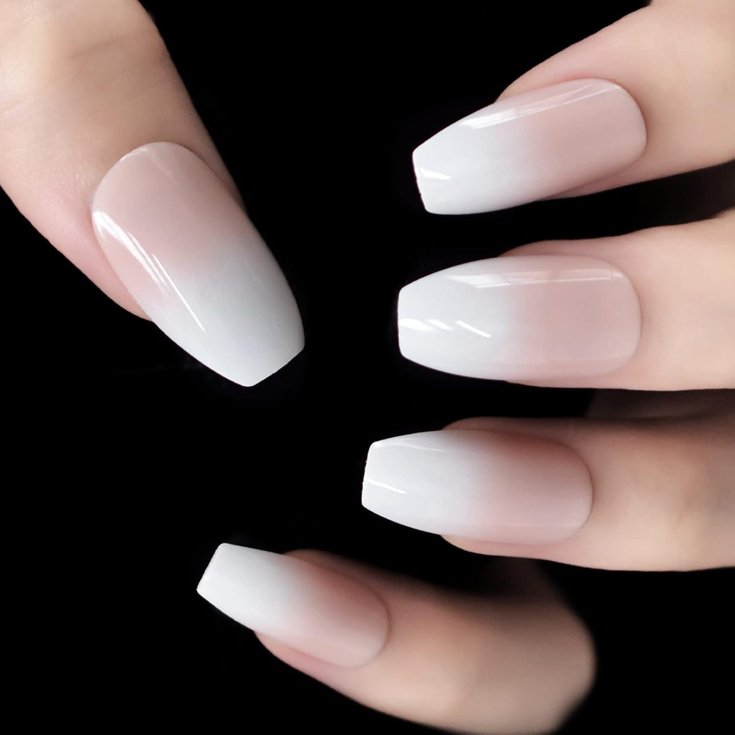 Uñas Falsas CoolNail Ombre Rosa Coffin Gradiente 17x3.4 cm