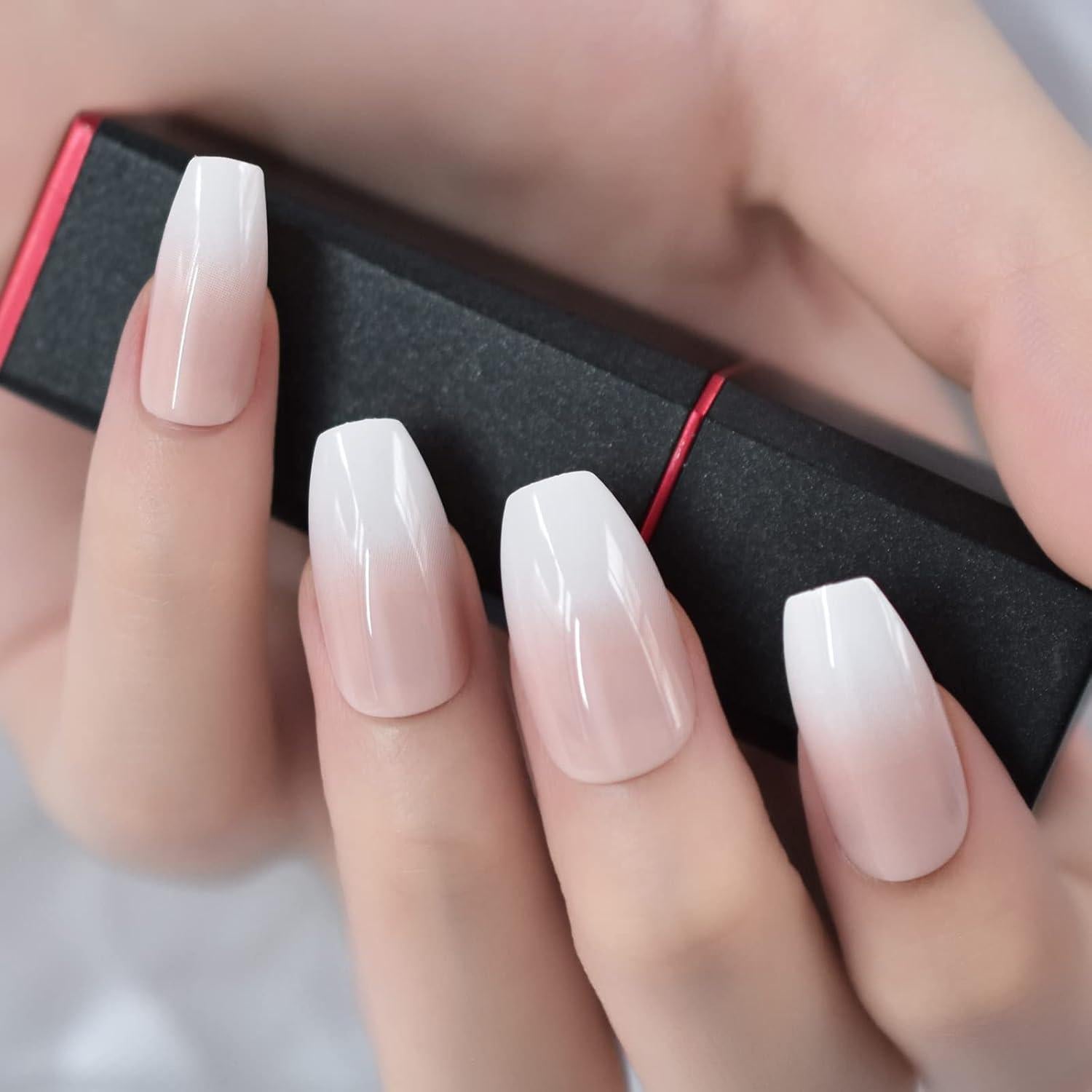 Uñas Falsas CoolNail Ombre Rosa Coffin Gradiente 17x3.4 cm