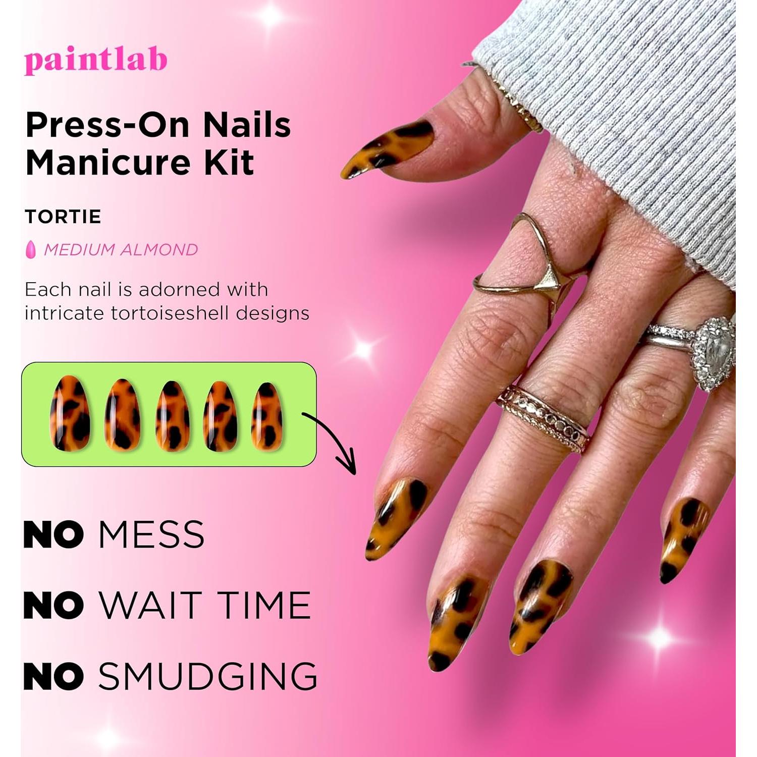 Kit de Manicura PaintLab - Uñas Postizas Tortuga 24 Piezas