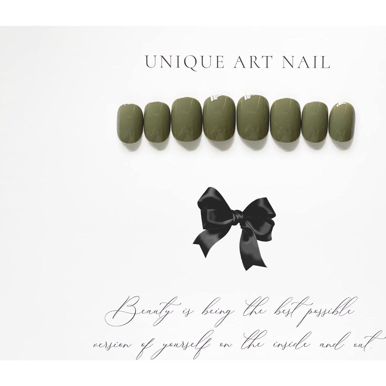 Uñas Postizas Cortas Verdes MABKJLF - 24 Pcs Acrílicas