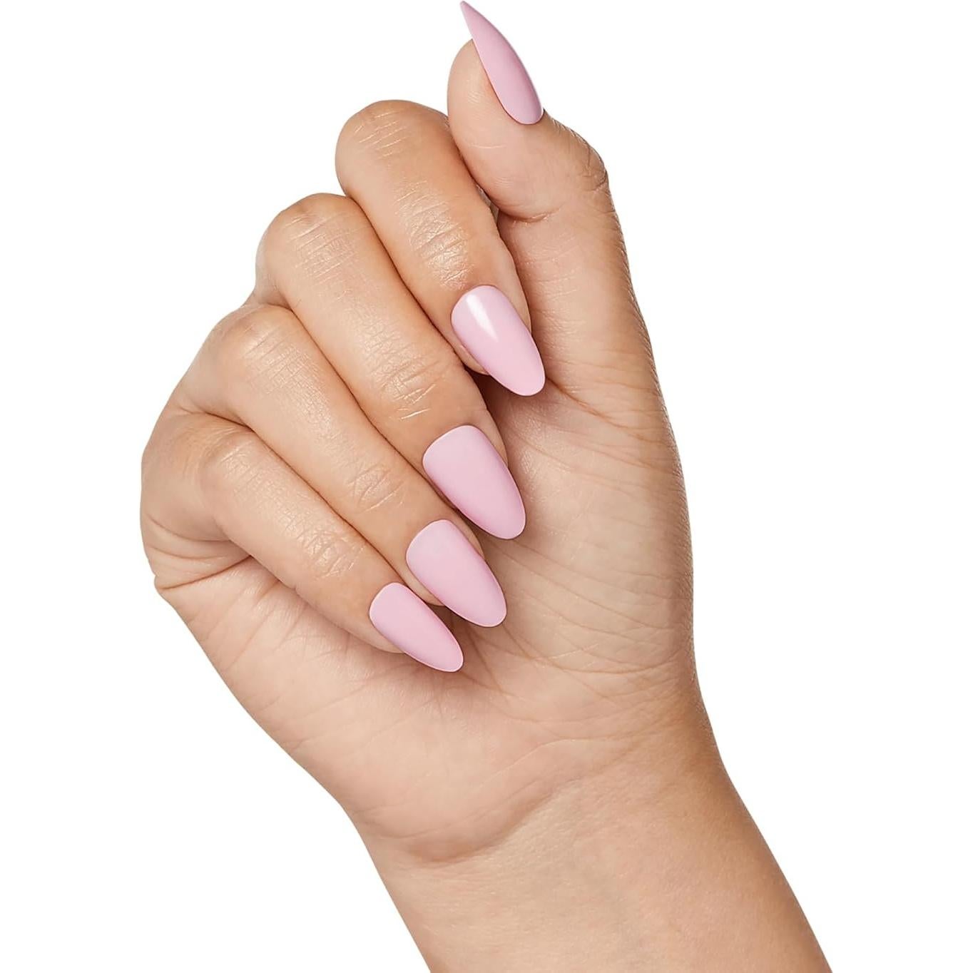 KISS Gel Fantasy Uñas Postizas Rosa Claro Medianas 28 Uñas