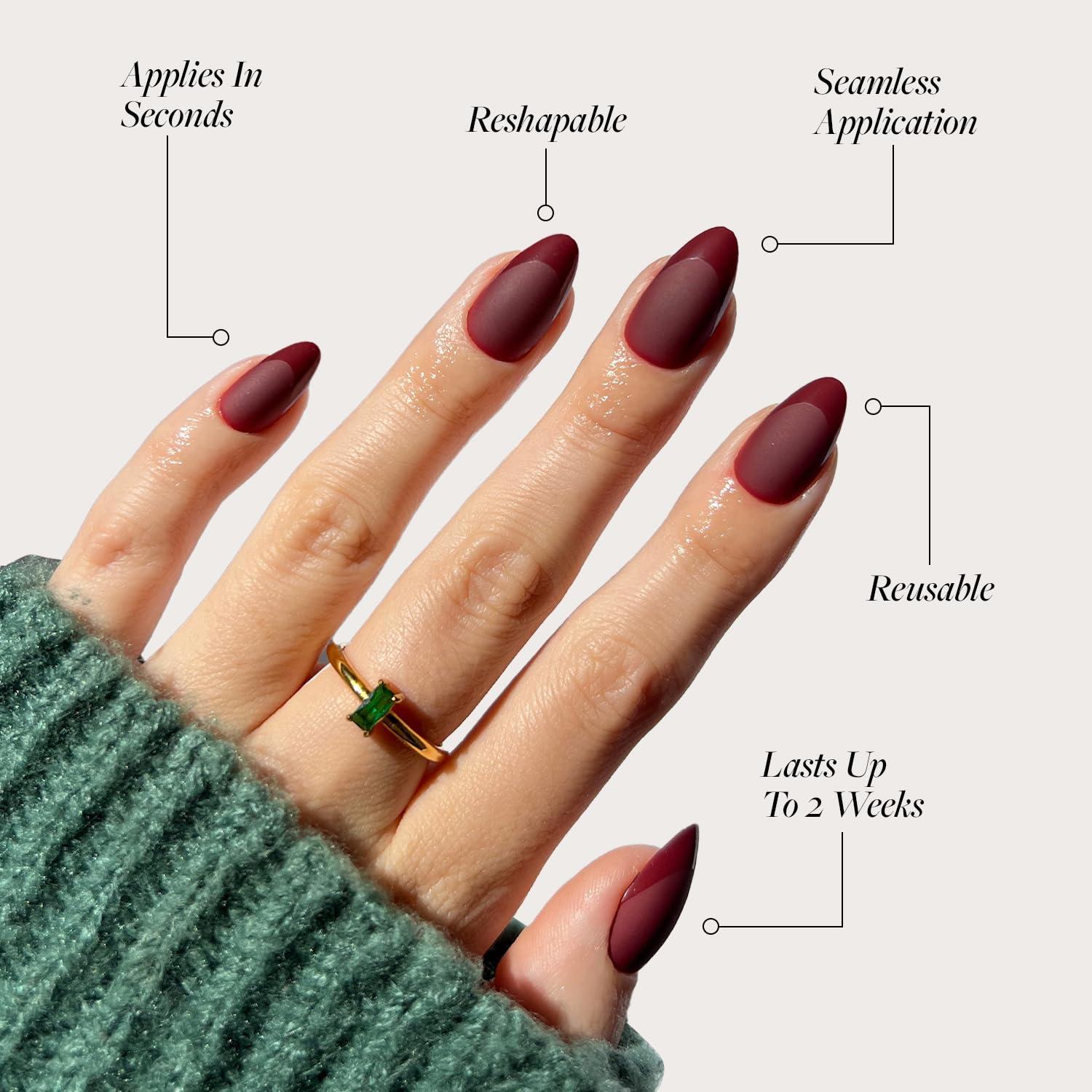 Kit de Uñas Postizas Glamnetic - Terra y Merlot, Reutilizables