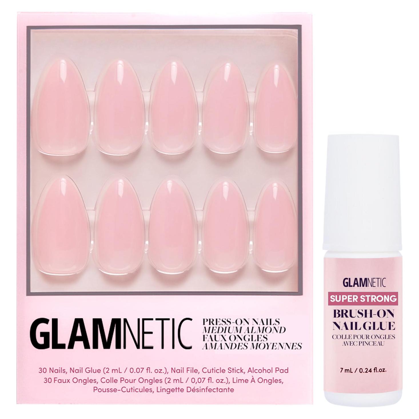 Kit Uñas Postizas Glamnetic Nube 9 Rosa Almendra 30 Uñas