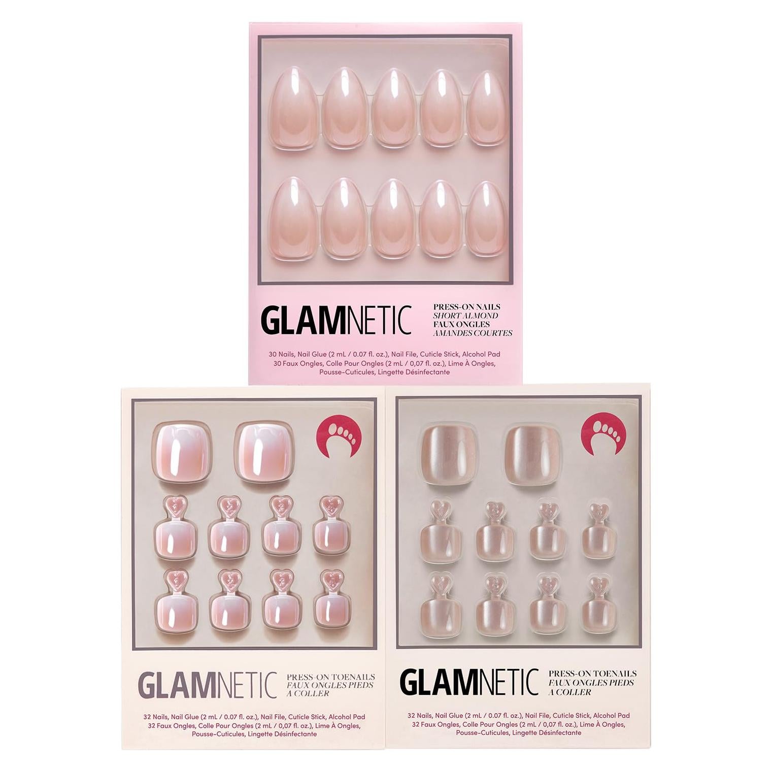 Paquete de Uñas Postizas Glamnetic - Azul Cielo, Hailey, Fairy Dust