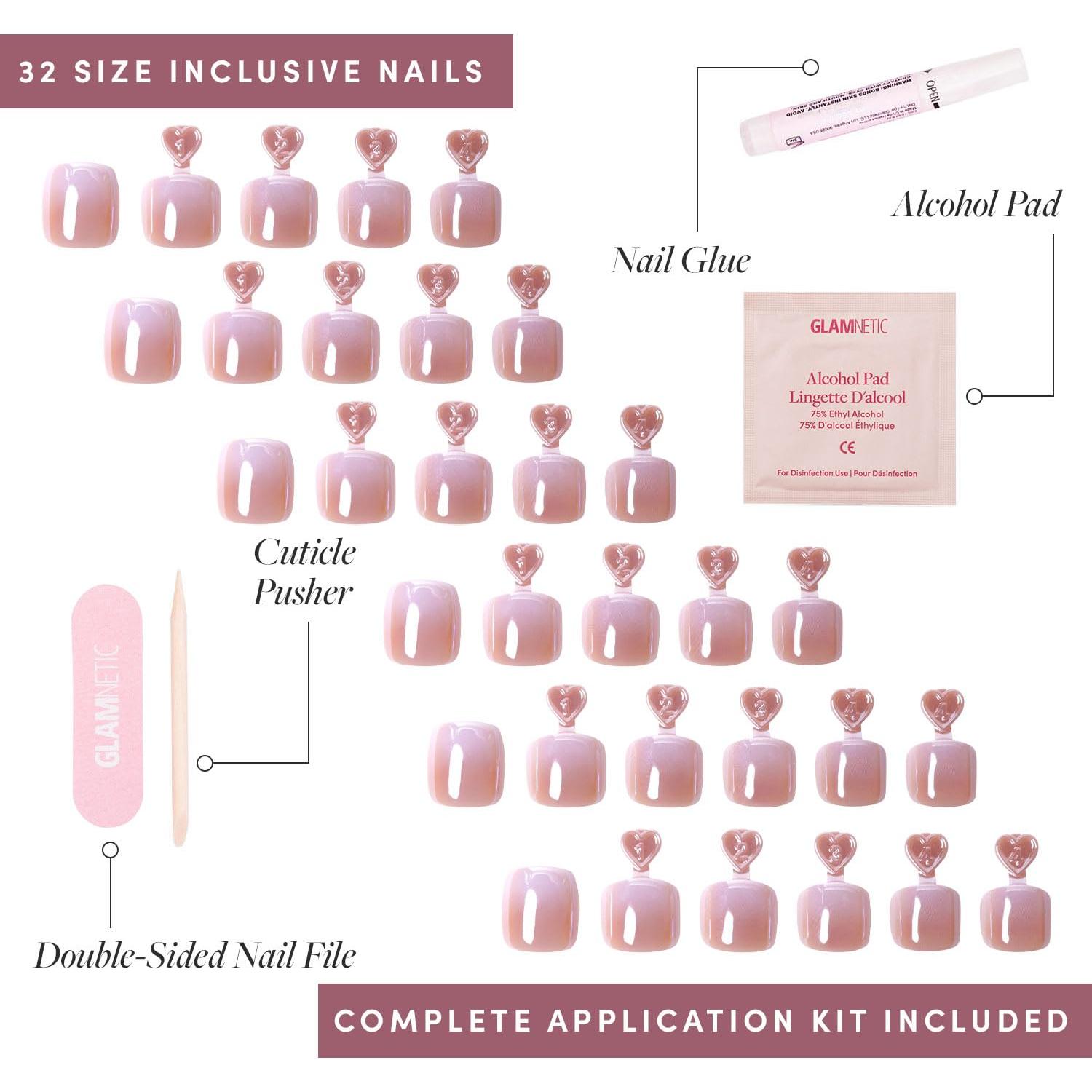 Paquete de Uñas Postizas Glamnetic - Azul Cielo, Hailey, Fairy Dust