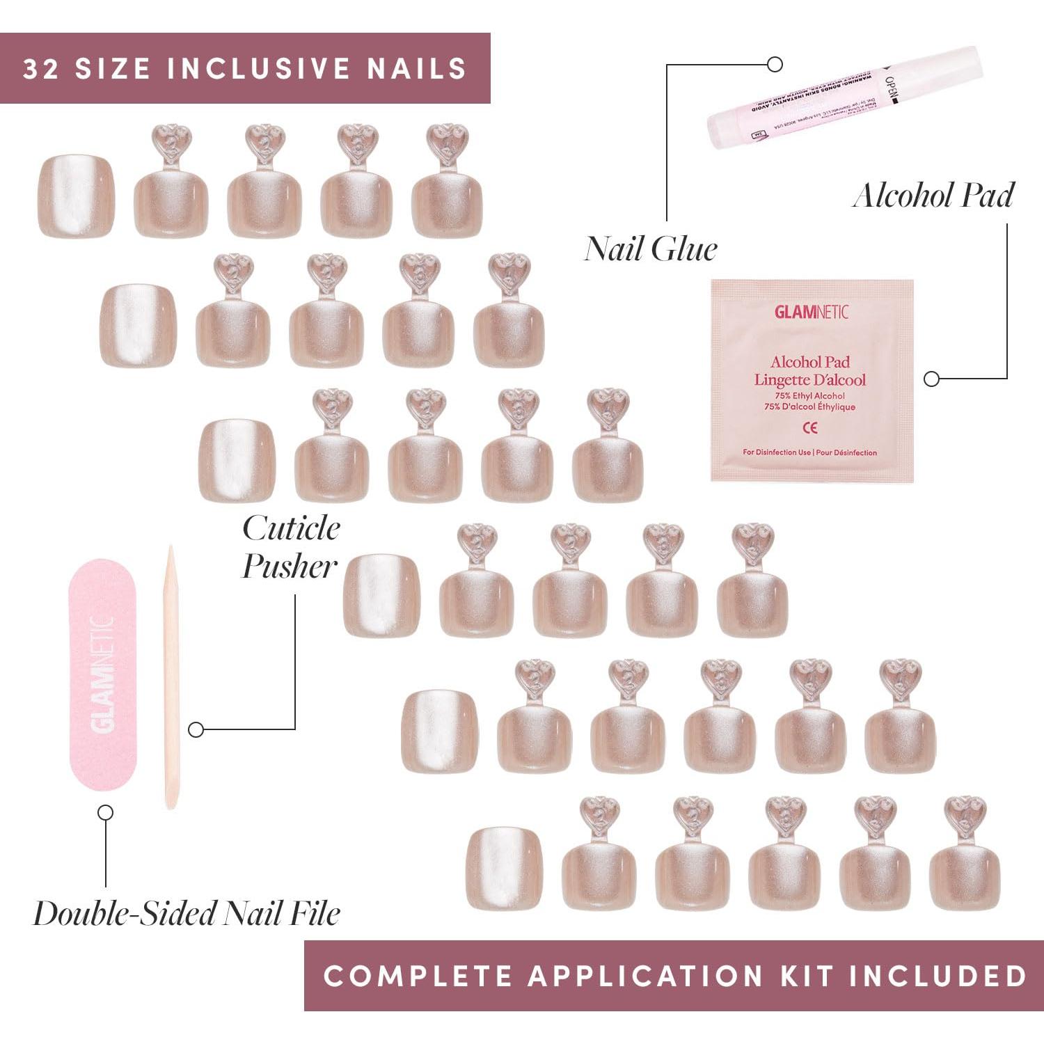 Paquete de Uñas Postizas Glamnetic - Azul Cielo, Hailey, Fairy Dust