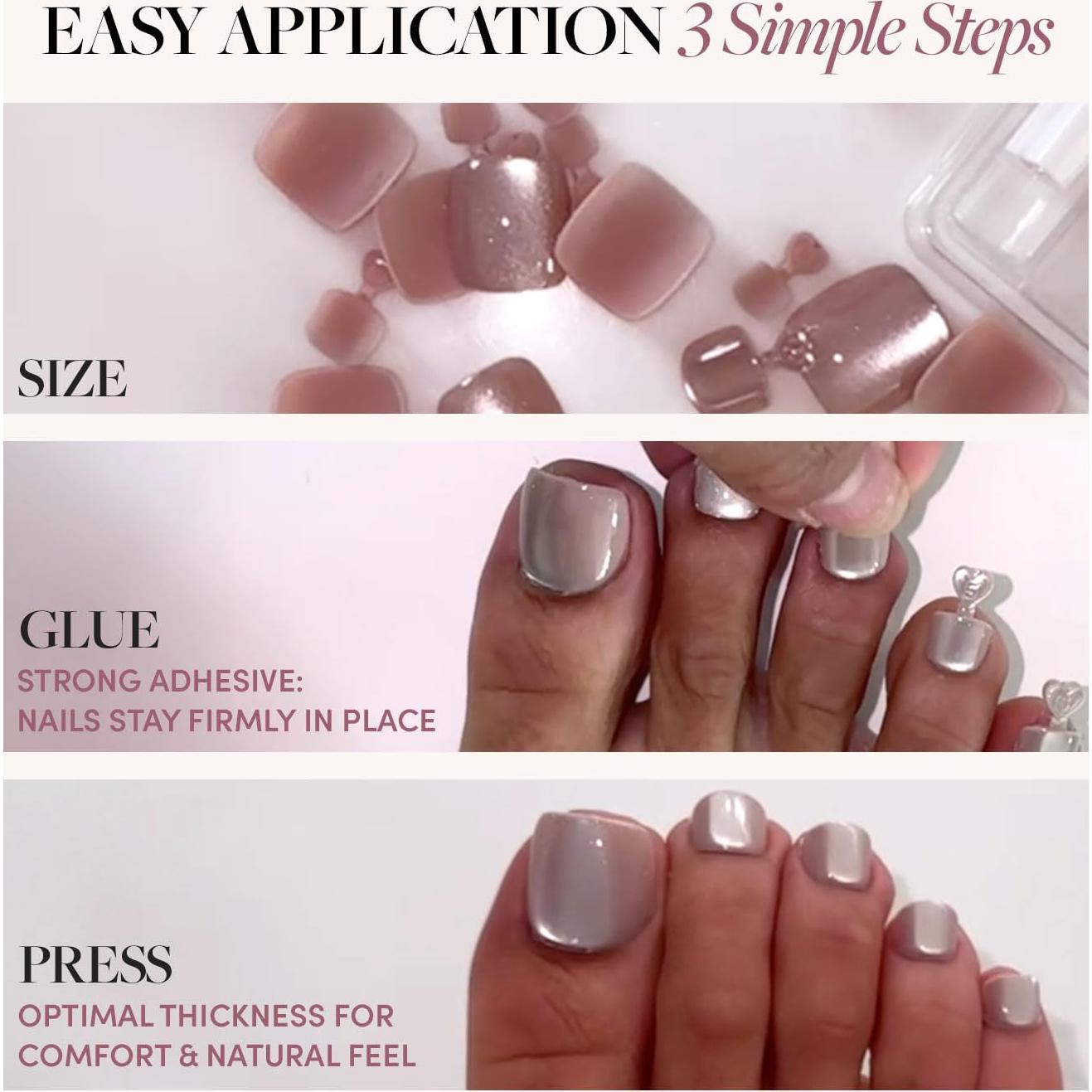 Paquete de Uñas Postizas Glamnetic - Azul Cielo, Hailey, Fairy Dust