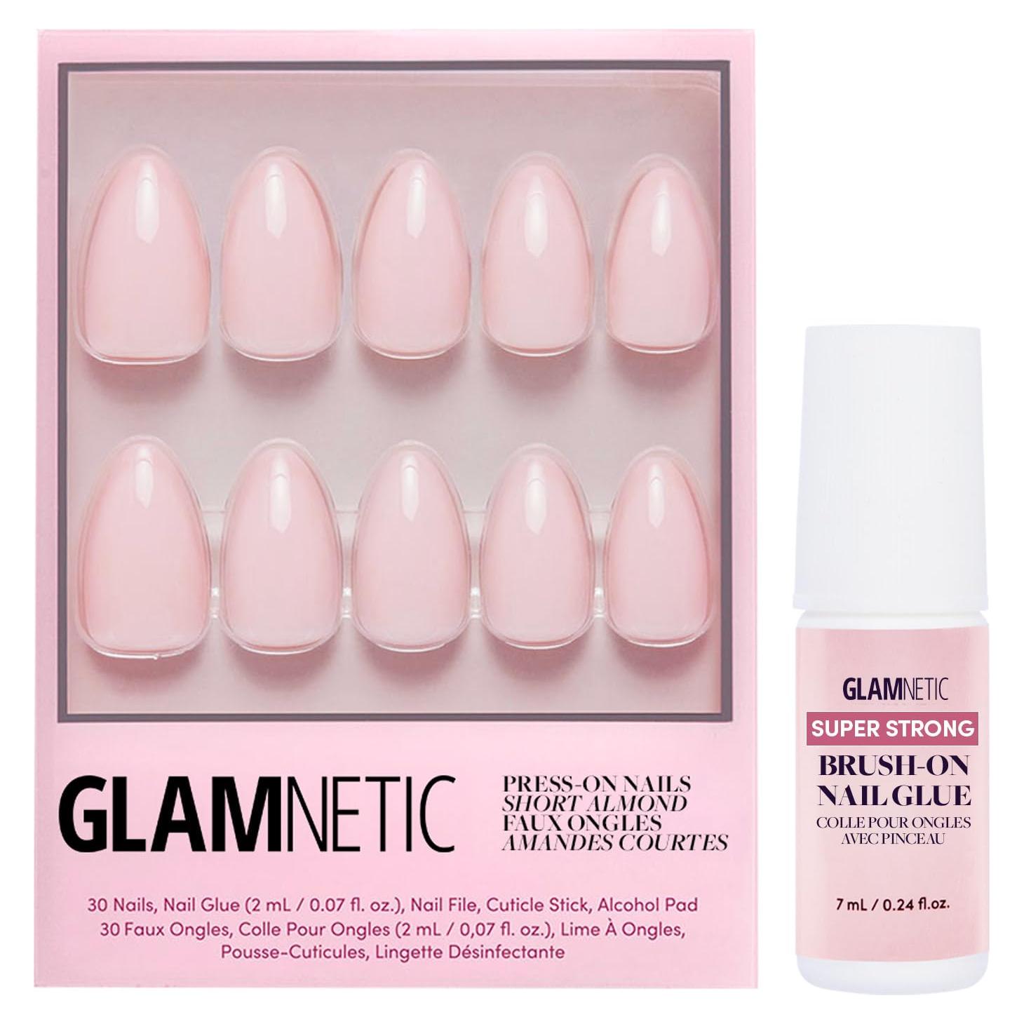 Kit de Uñas Postizas Glamnetic Rosa Ballet Cortas - 30 Uñas
