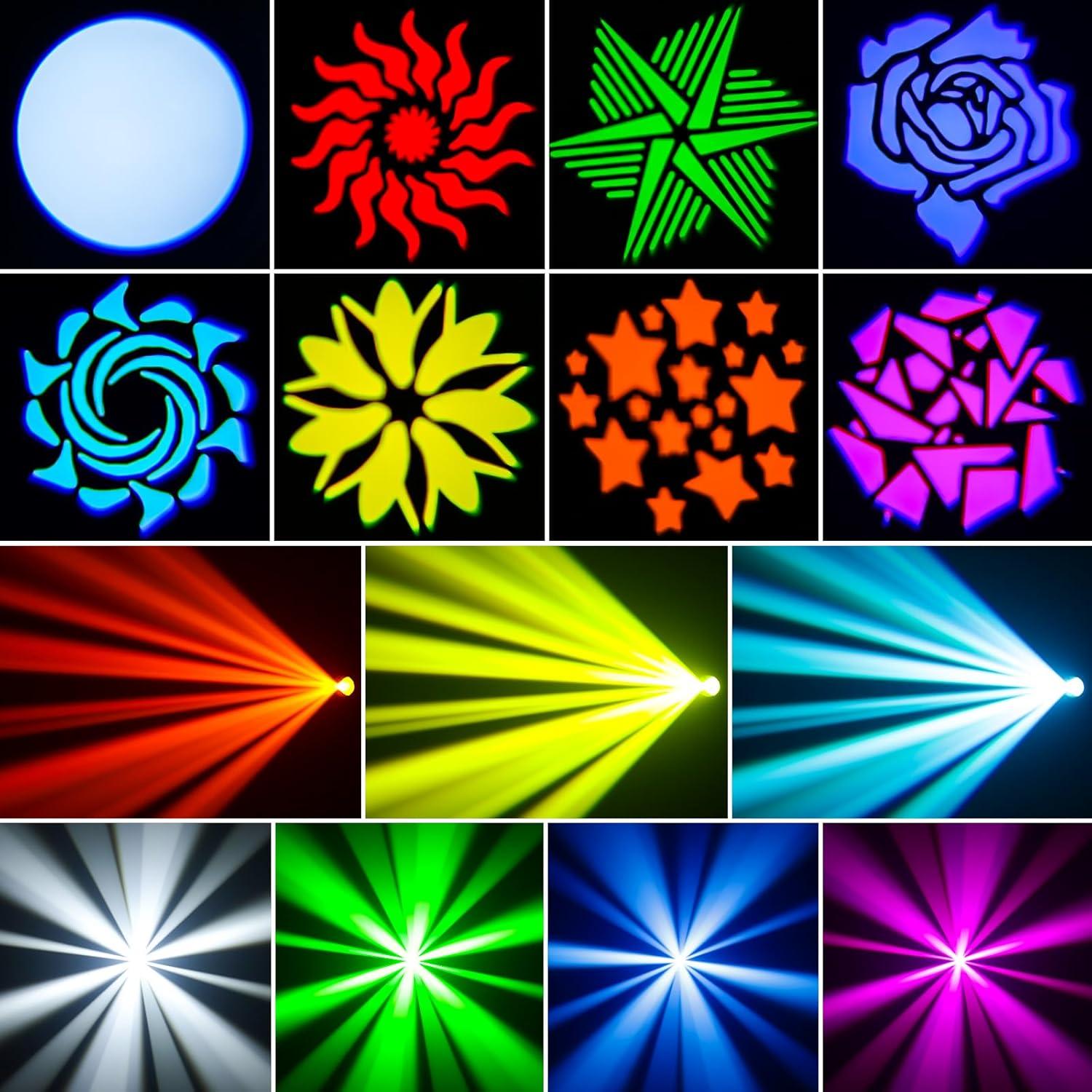 U`King Luz de Cabeza Móvil LED 60W DMX 11 Canales para Fiesta