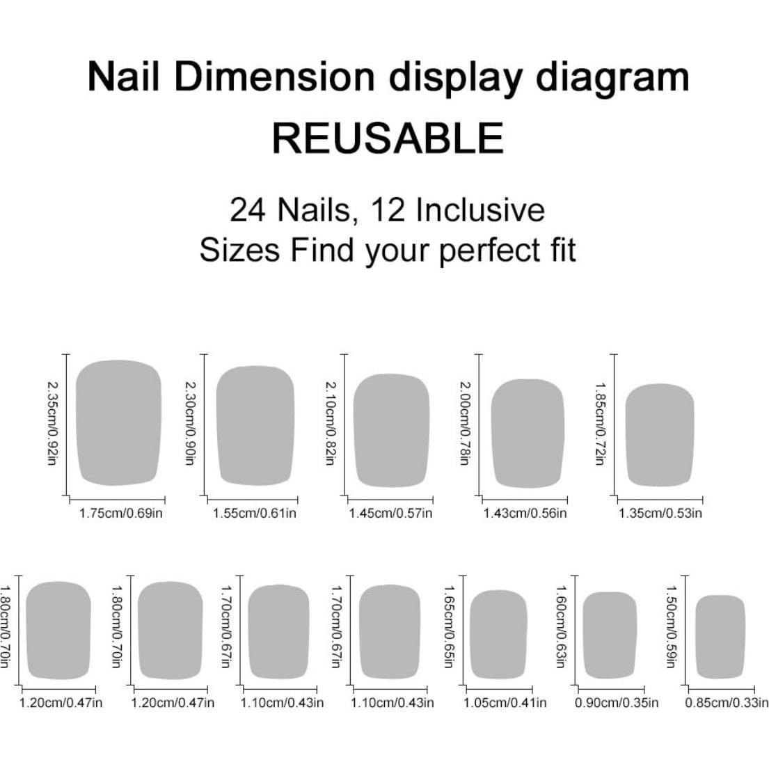 Uñas Acrílicas Cortas Almendra Flores 3D YOLEZI 24 Pcs