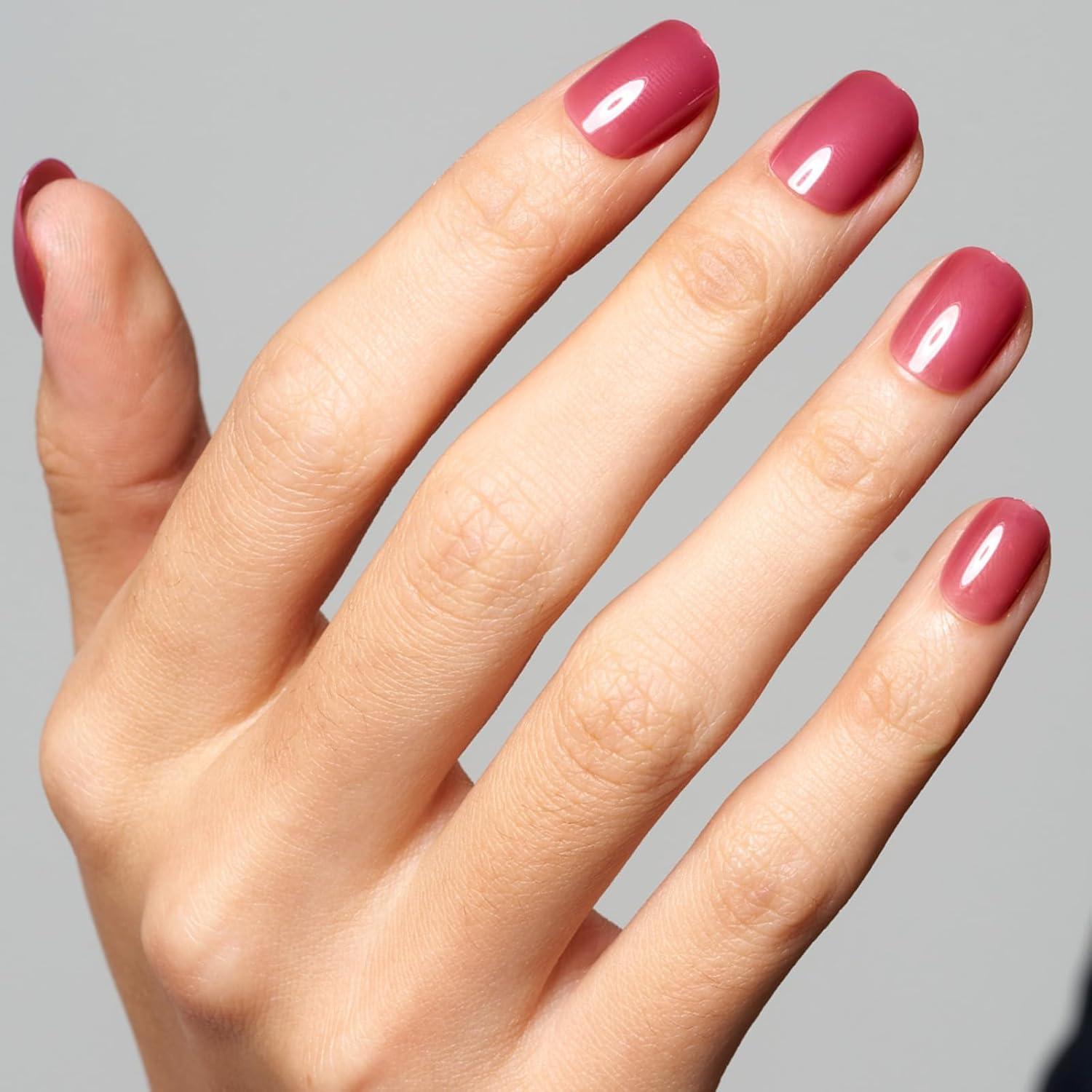 Uñas Postizas GLAMERMAID Rojo Ladrillo 24PCS Reutilizables